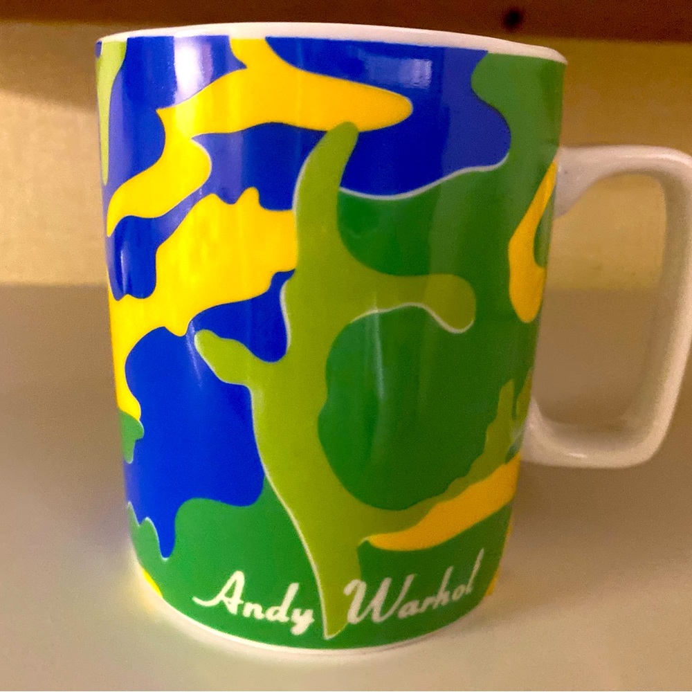 Andy Warhol coffee mug Camo green